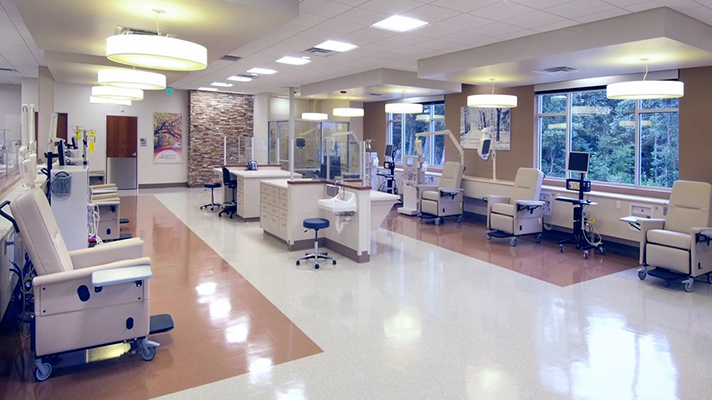 Outpatient dialysis center treatment floor
